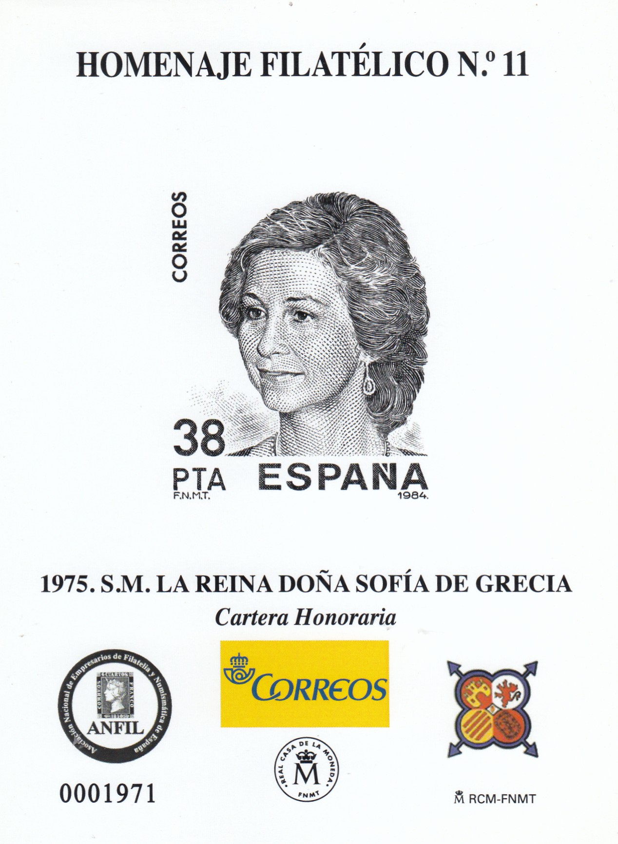 CRS1421 CRS1421 ESPAÑA HOMENAJE FILATELICO Nº 11. Reina Doña Sofía - Imagen 1