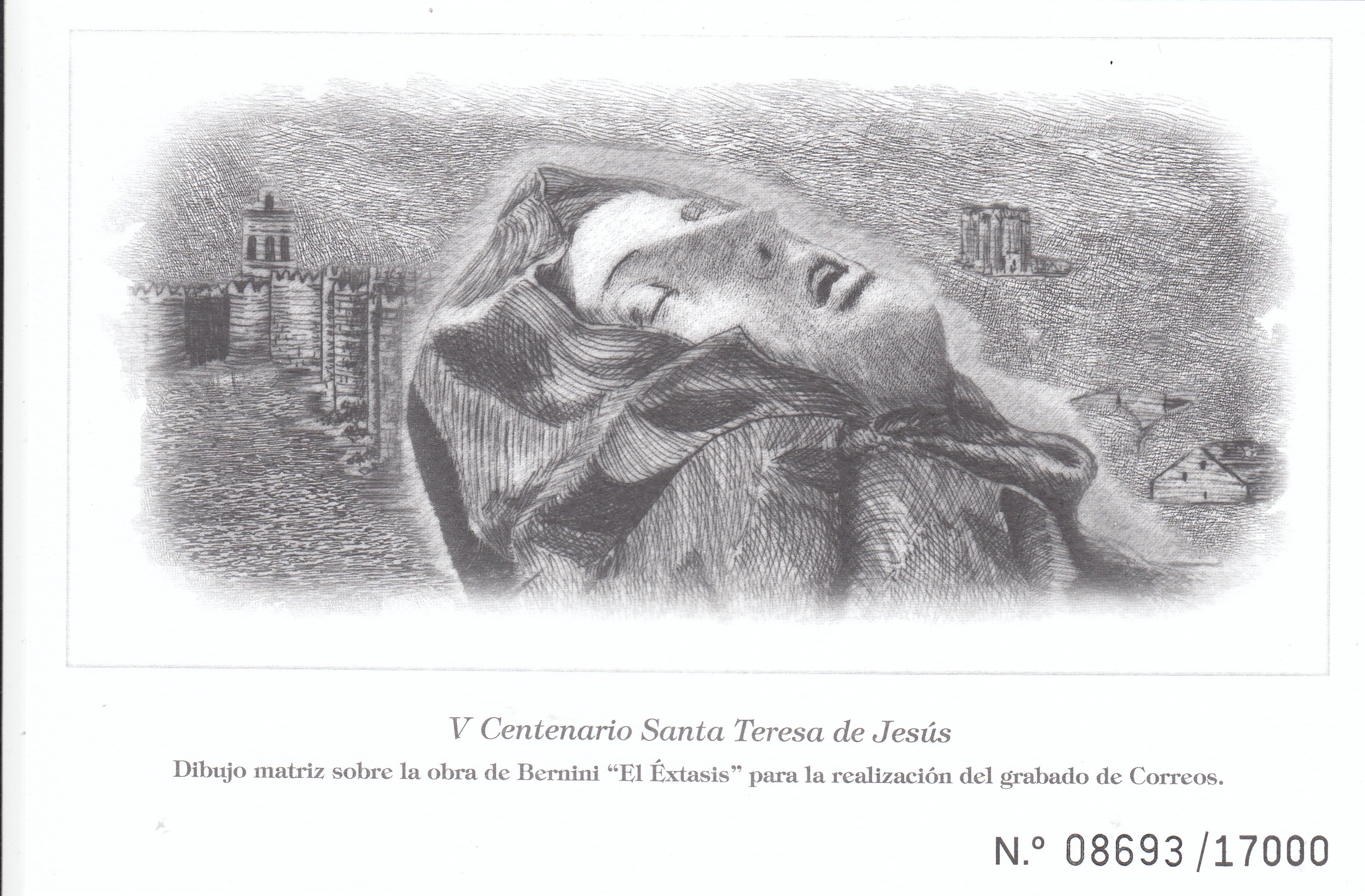 CRS1438 CRS1438 ESPAÑA EDICION ESPECIAL DIBUJO MATRIZ "El éxtasis" Santa Teresa de Jesús - Imagen 1