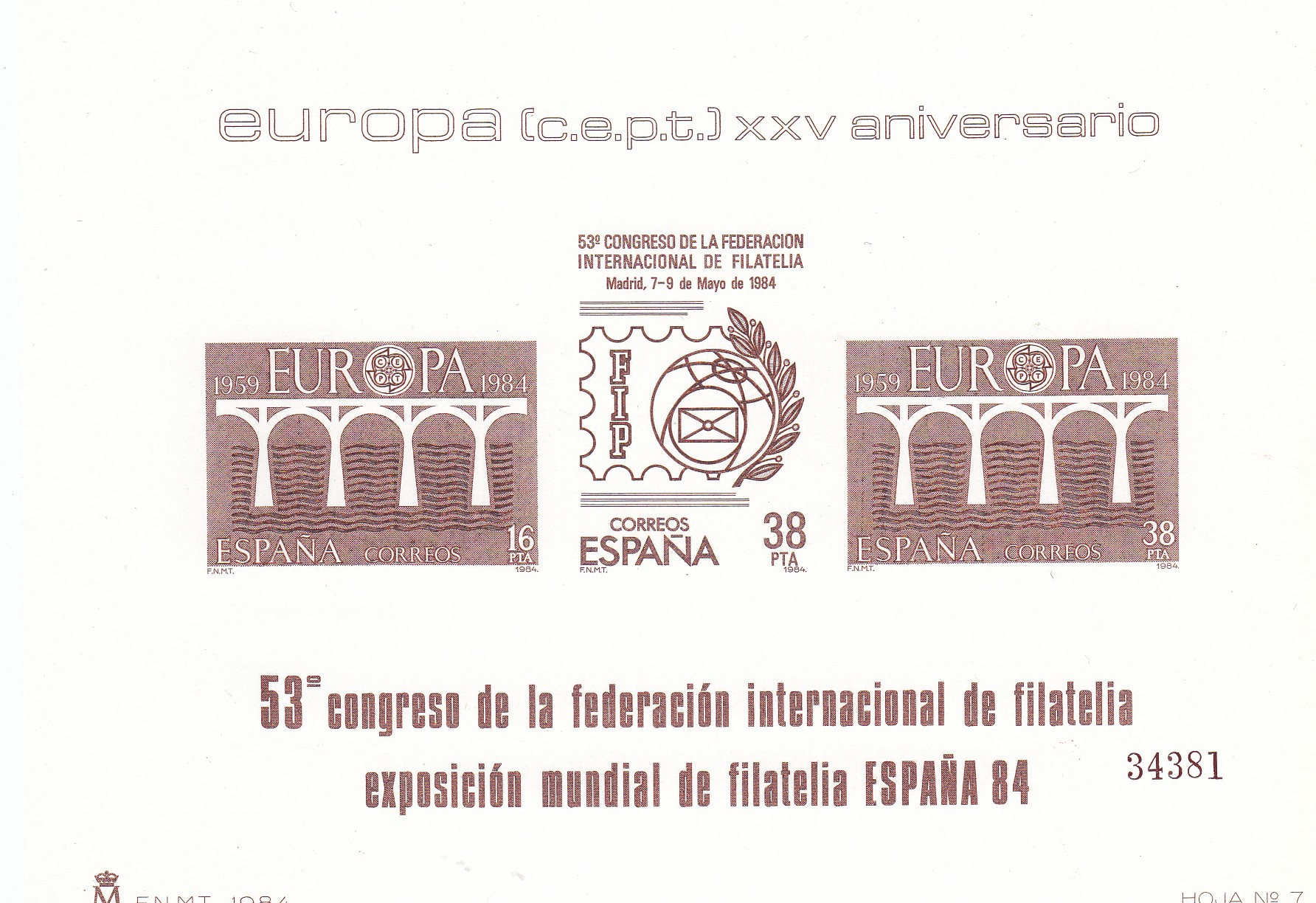 CRS1462 CRS1462 ESPAÑA PRUEBA DE LUJO Nº 7. Año 1984 - Imagen 1