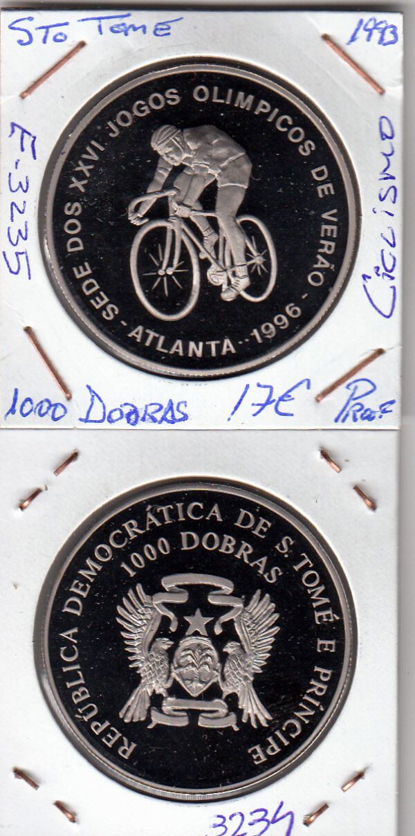 E3235 E3235 MONEDA SANTO TOME Y PRINCIPE 1000 DOBRAS 1993 PROOF - Imagen 1
