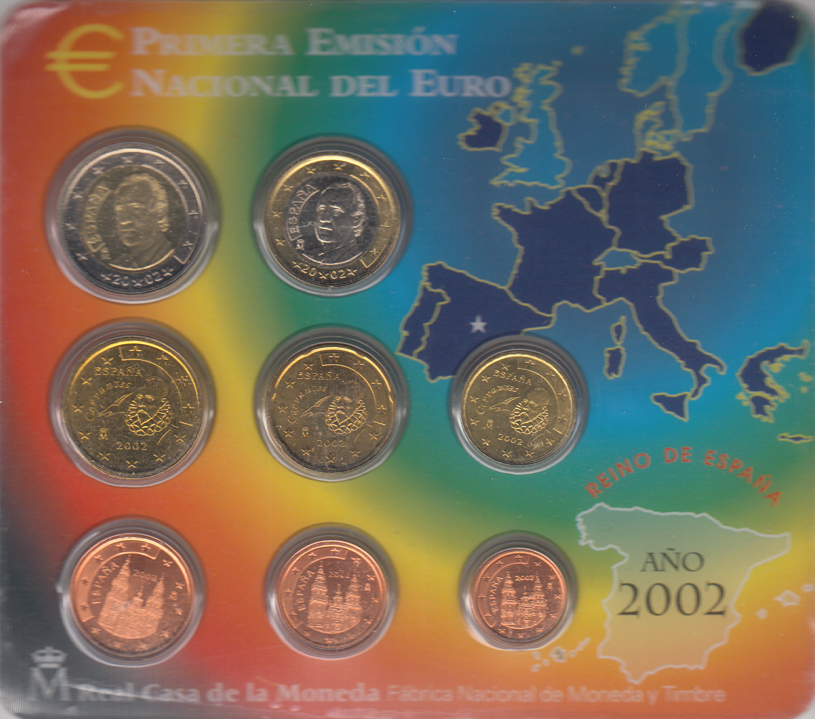 CRC0038 CRC0038 CARTERA ESPAÑA EUROS 2002 8 VALORES SIN CIRCULAR - Imagen 1