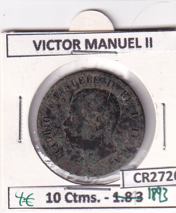 CR2726 CR2726 MONEDA ITALIA VICTOR MANUEL II 10 CTMS 1893 - Imagen 1