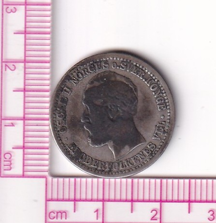 CR5047 CR5047 MONEDA NORUEGA 50 ORE OSCAR 2 1875 PLATA - Imagen 1