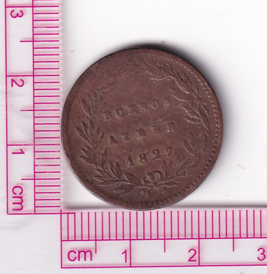CR5071 CR5071 MONEDA 5/10 DE REAL PROVINCIA DE BUENOS AIRES 1827 - Imagen 1