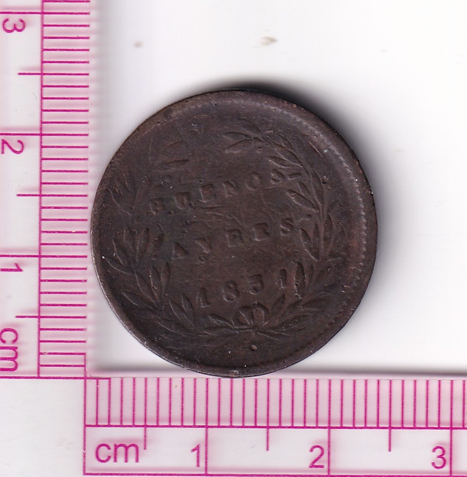 CR5072 CR5072 MONEDA 5/10 DE REAL PROVINCIA DE BUENOS AIRES 1831 - Imagen 1