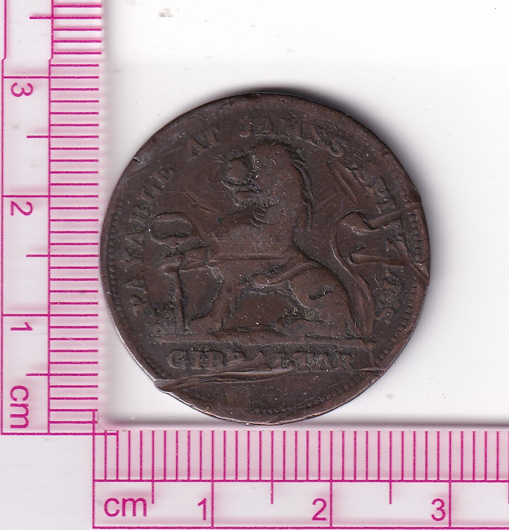 CR5118 CR5118 MONEDA GIBRALTAR 2 CUARTOS 1820 COBRE - Imagen 1