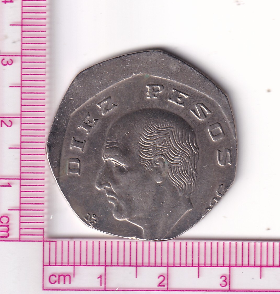 CR5127 CR5127 MONEDA MÉXICO 10 PESOS ERROR DE ACUÑACIÓN DESPLAZAMIENTO CUPRONIQUEL - Imagen 1