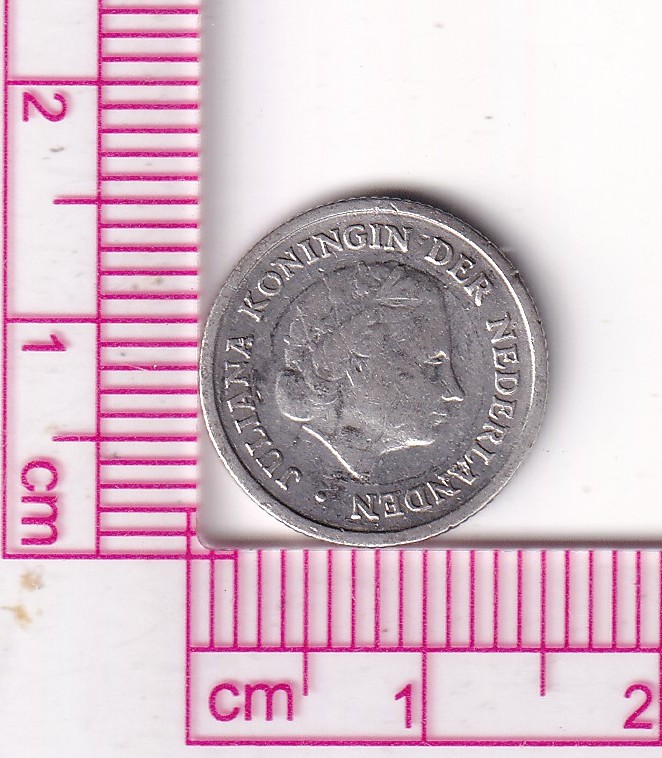 CR5136 CR5136 MONEDA ANTILLAS NEERLANDESAS DÉCIMA DE GULDEN 1956 PLATA 0,640 - Imagen 1
