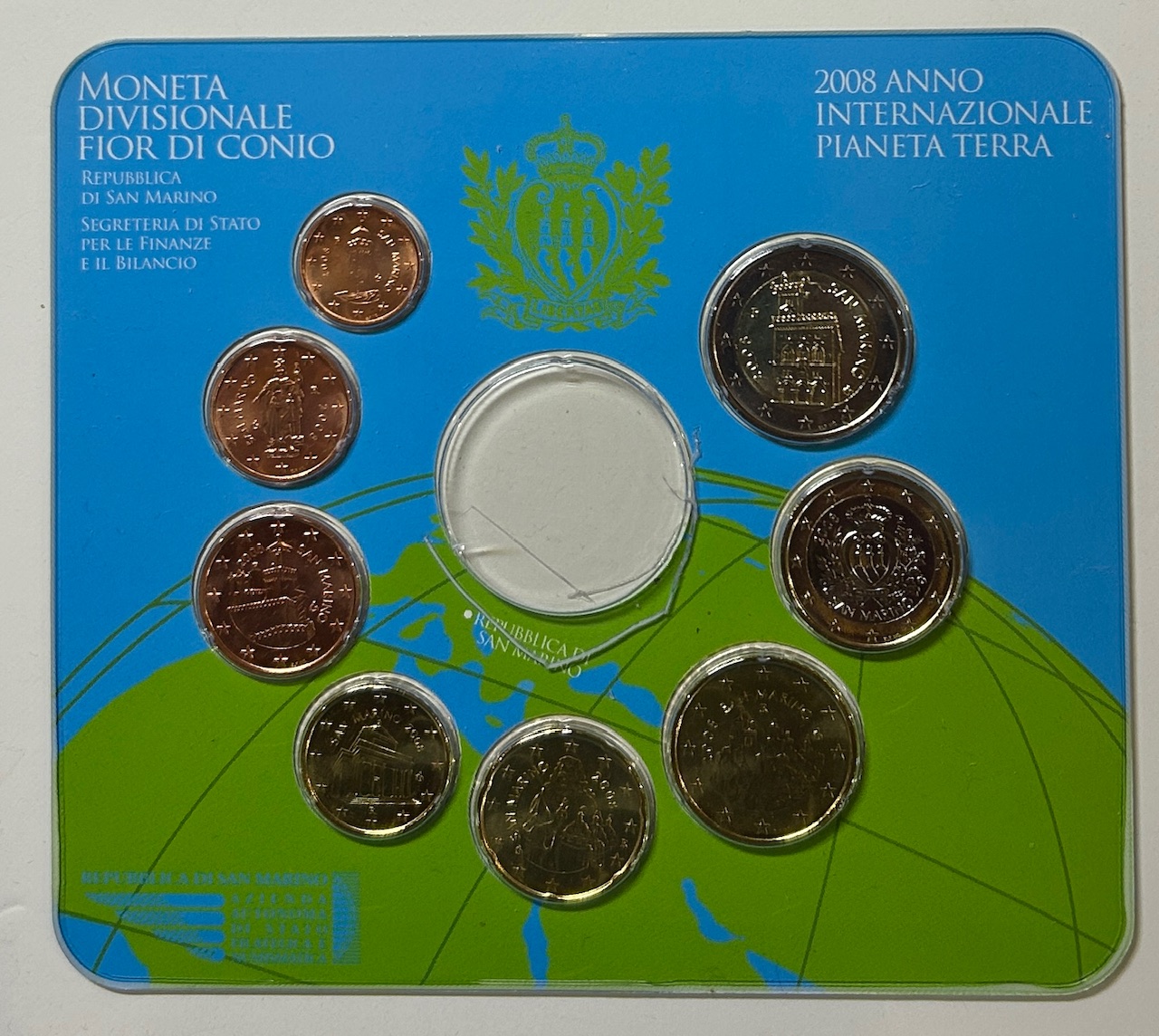 CRC0061 CRC0061 CARTERA EUROS SAN MARINO 2008 8 VALORES SIN MEDALLA - Imagen 1