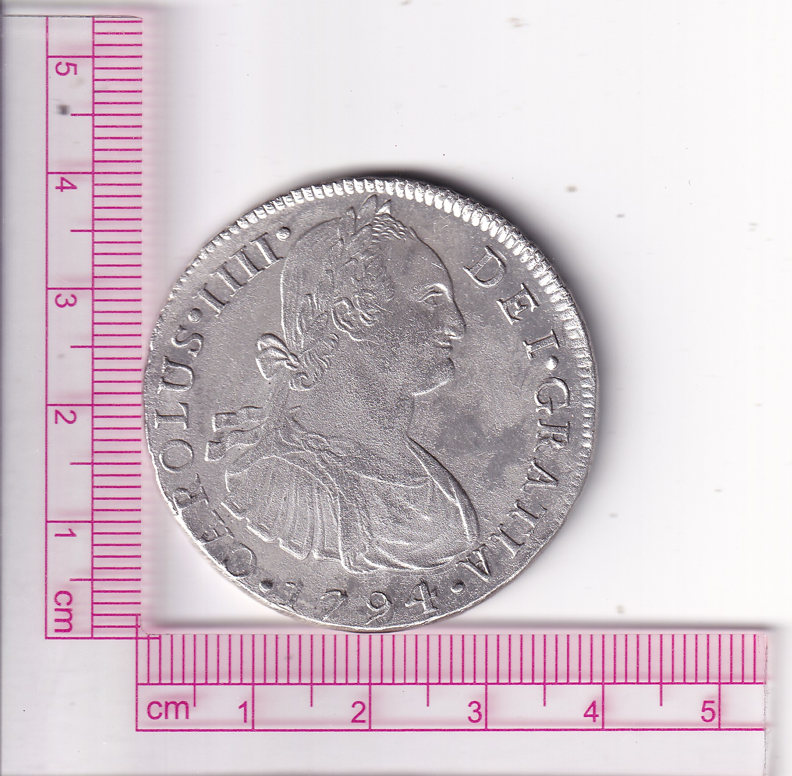 CRCAP343 CRCAP343 MONEDA ESPAÑA 8 REALES CARLOS IIII 1794 LIMA IJ R.B.O EBC- PLATA - Imagen 1