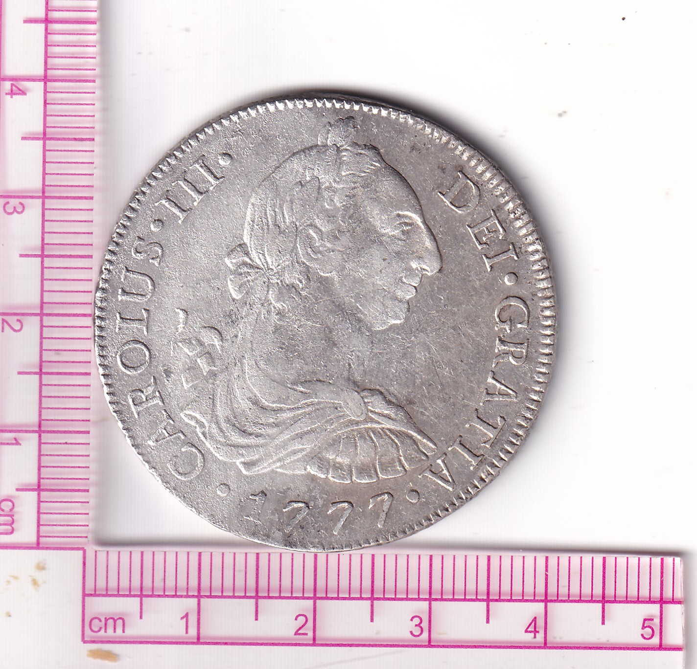 CRCAP345 CRCAP345 MONEDA ESPAÑA 8 REALES CARLOS III 1777 LIMA MJ R.B.O EBC- PLATA - Imagen 1
