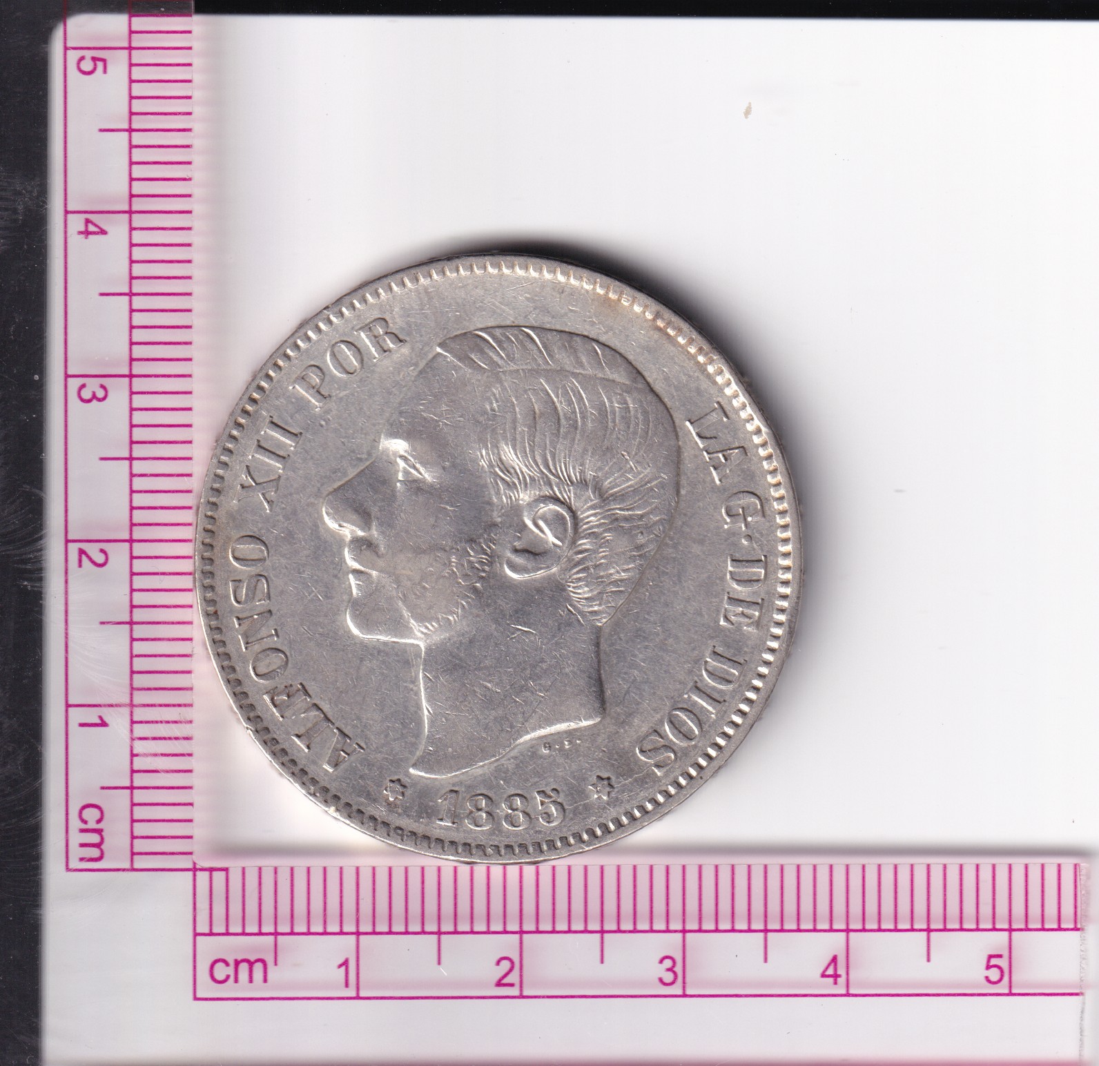 CRE0483 CRE0483 MONEDA ESPAÑA ALFONSO XII PLATA 5 PESETAS 1885 87 MSM - Imagen 1