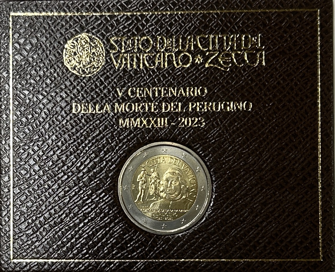CREXP450 CREXP450 CARTERA VATICANO 2 EUROS 2023 V ANIV. MUERTE PERUGINO - Imagen 1