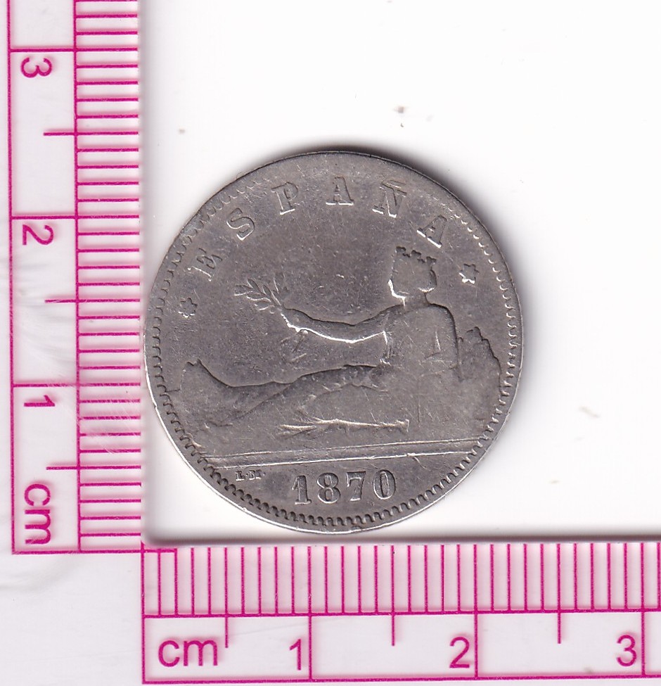 CRF1867 CRF1867 MONEDA ESPAÑA I REPÚBLICA 1 PESETA 1870 DEM - Imagen 1