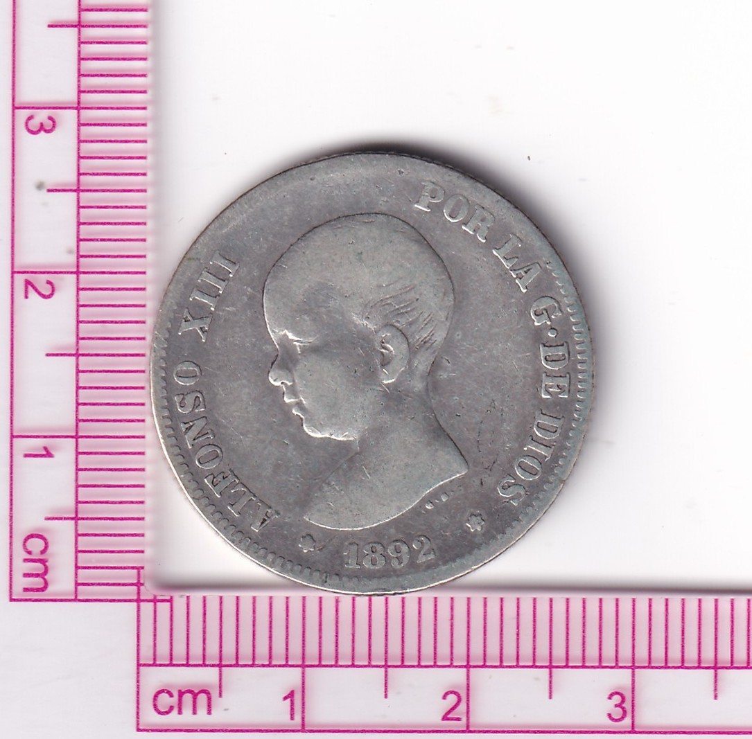 CRF1887 CRF1887 MONEDA ESPAÑA ALFONSO XII 2 PESETAS 1892 PGM - Imagen 1