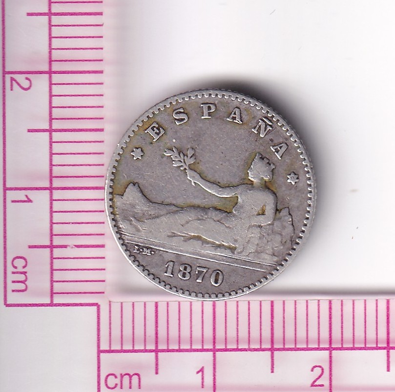 CRF2079 CRF2079 MONEDA GOBIERNO PROVISIONAL 50 CTS 1870 SNM PLATA - Imagen 1