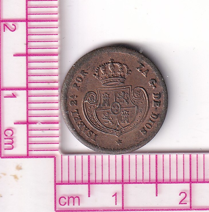 CRF2094 CRF2094 MONEDA ISABEL II MEDIA DÉCIMA DE REAL 1853 SEGOVIA COBRE - Imagen 1