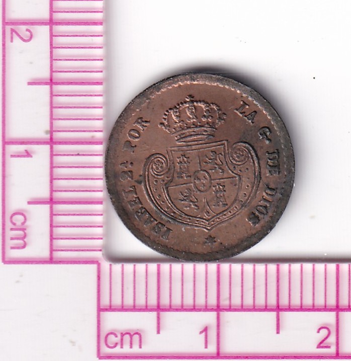 CRF2095 CRF2095 MONEDA ISABEL II MEDIA DÉCIMA DE REAL 1853 SEGOVIA COBRE - Imagen 1