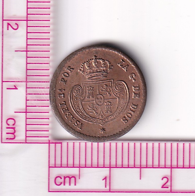 CRF2096 CRF2096 MONEDA ISABEL II MEDIA DÉCIMA DE REAL 1853 SEGOVIA COBRE - Imagen 1