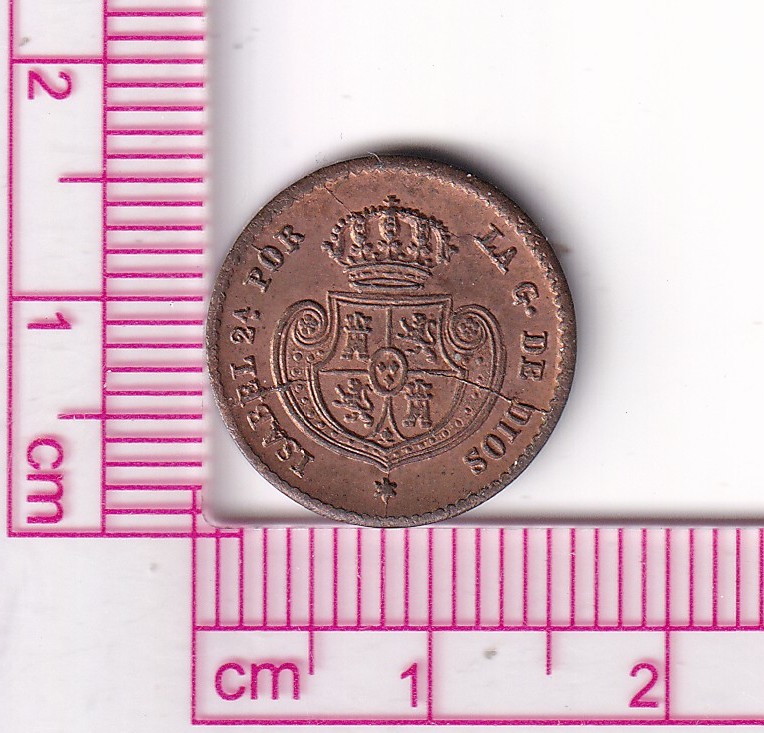 CRF2098 CRF2098 MONEDA ISABEL II MEDIA DÉCIMA DE REAL 1853 SEGOVIA COBRE - Imagen 1