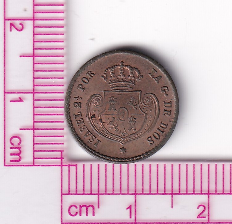 CRF2099 CRF2099 MONEDA ISABEL II MEDIA DÉCIMA DE REAL 1853 SEGOVIA COBRE - Imagen 1