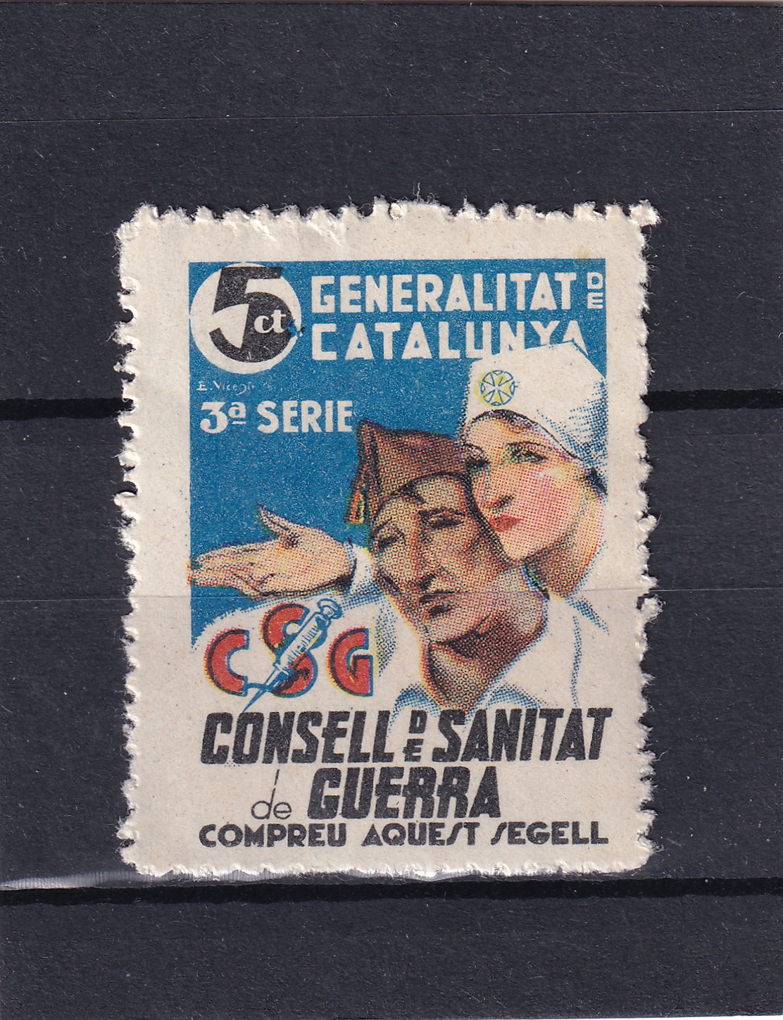 CRS1699 CRS1699 ESPAÑA GUERRA CIVIL. Generalitat de Cataluña 3ª serie. Sin charnela - Imagen 1