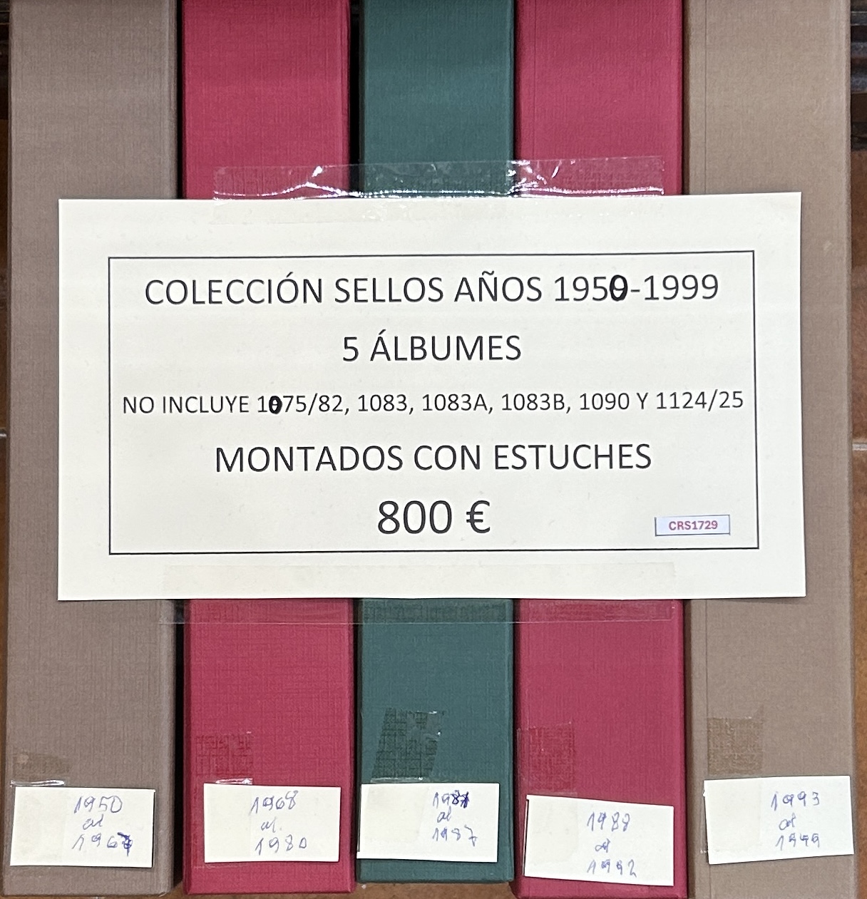 CRS1729 CRS1729 COLECCIÓN SELLOS 1950-1999 NO INCLUYE 1075/82, 1083, 1083A, 1083B, 1090, 1124/25 - Imagen 1