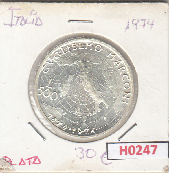 H0247 H0247 MONEDA ITALIA 500 LIRAS 1974 PLATA EBC - Imagen 1